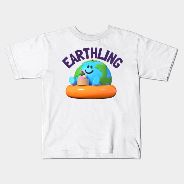 Earthling Loving Summer - A Design for a Cute and Fun Kids T-Shirt by Expanse Collective